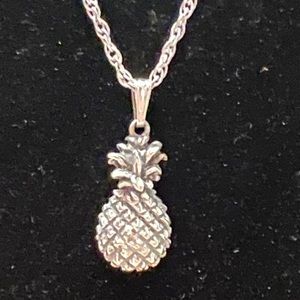 Sterling silver 18” necklace with pineapple pendant